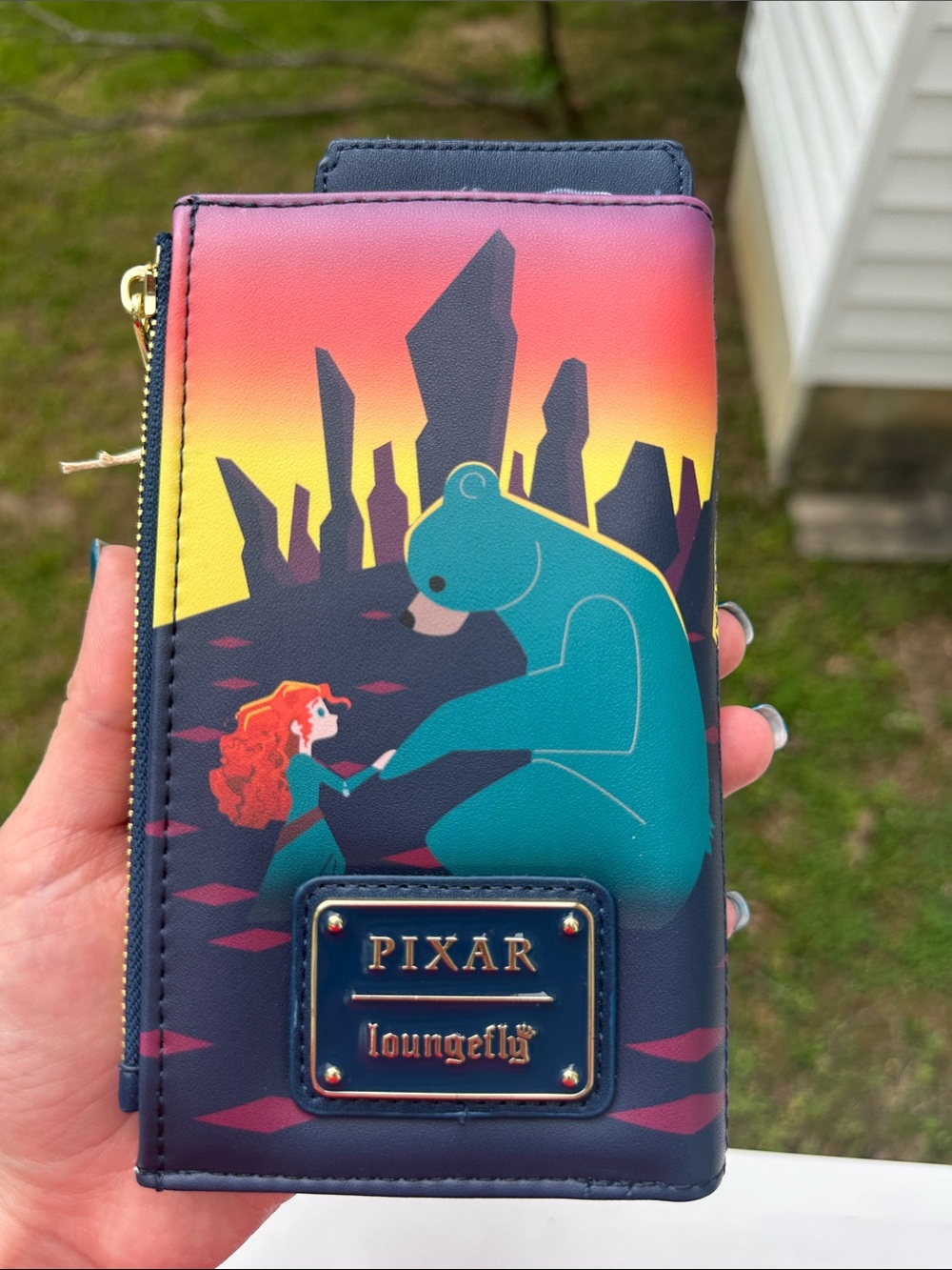 Loungefly Disney Brave Princess Castle Series Flap Wallet Bear ๐ป Sunset ๐ RARE. - Picture 2 of 11